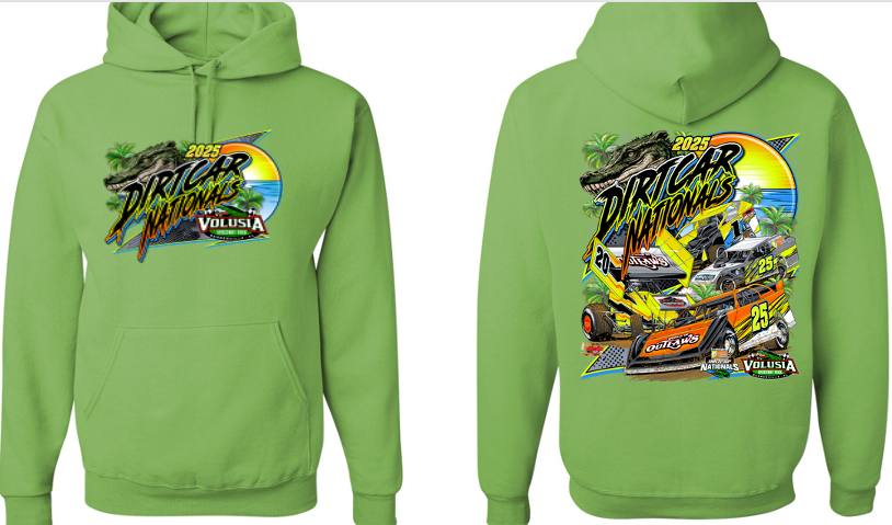 2025 DIRTcar Nationals - Sunset Hoody - Kiwi Green