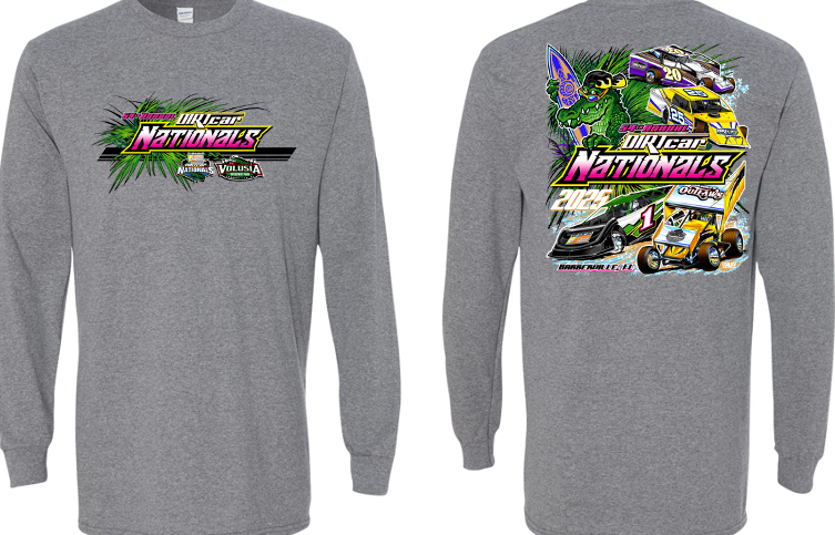 2025 DIRTcar Nationals - Gator Surf Long Sleeve Tee - Graphite