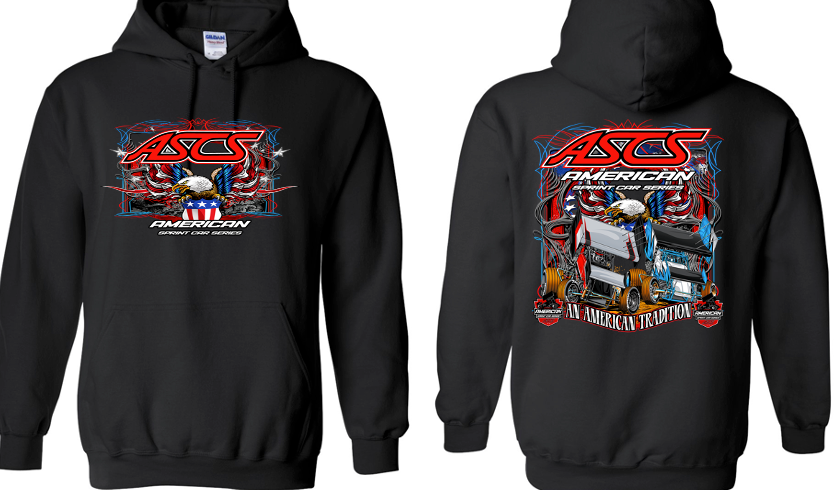 American Sprint Car Series - American Hooded Sweatshirt - Black