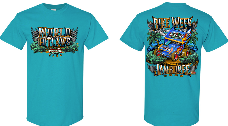 World of Outlaws Sprint Cars - Bike Week T- Shirt - Tropical Blue