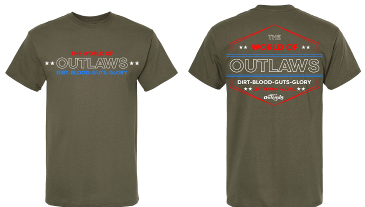 World of Outlaws- Guts and Glory- T-Shirt- Military Green