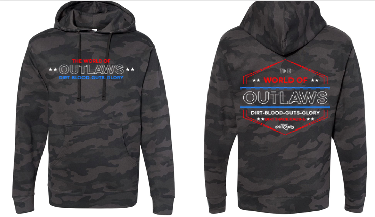 World of Outlaws- Guts and Glory Hooded Sweatshirt- Black Camo
