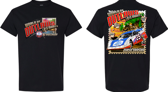 World of Outlaws- Real American Beer Late Model Series- Wisconsin T-Shirt
