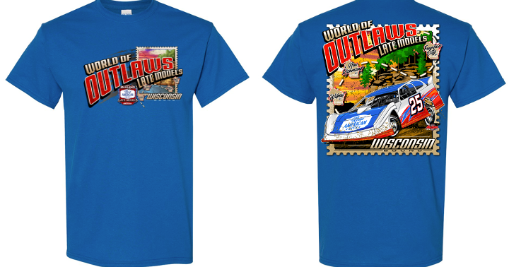 World of Outlaws- Real American Beer Late Model Series- Wisconsin T-Shirt