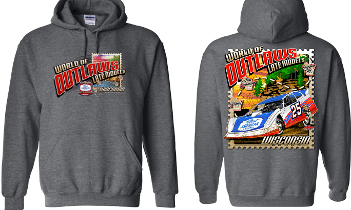 World of Outlaws- Real American Beer Late Model Series- Wisconsin Hooded Sweatshirt