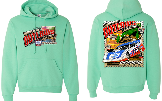 World of Outlaws- Real American Beer Late Model Series- Wisconsin Hooded Sweatshirt