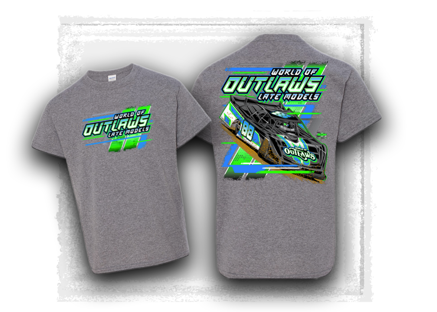 World of Outlaws Late Model Series Youth Blue & Green T-Shirt