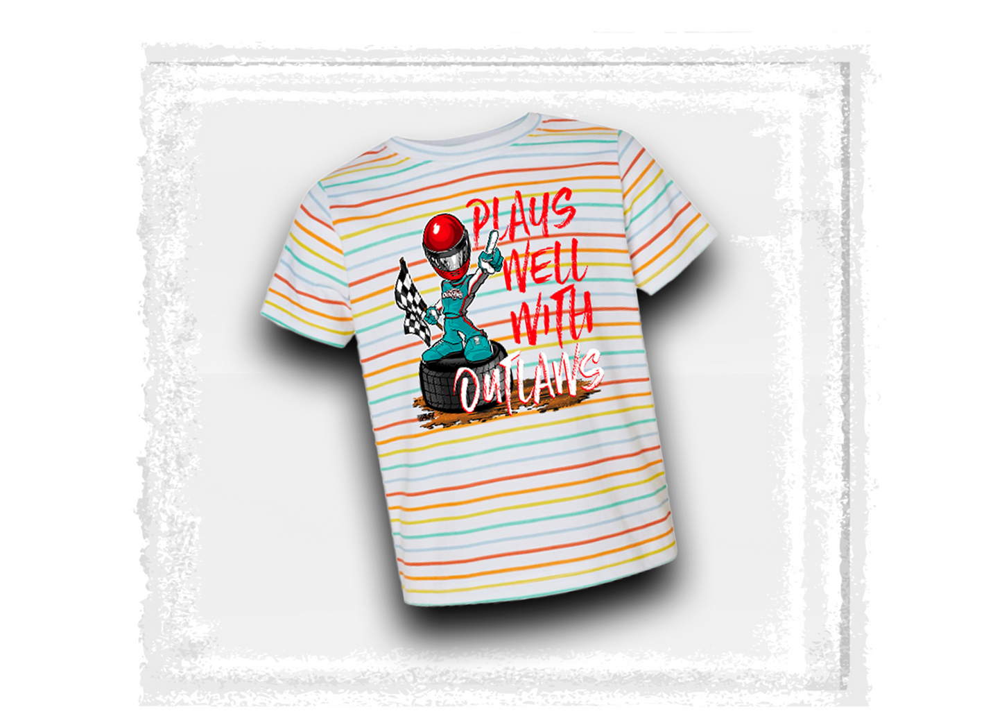 Plays Well with Outlaws Striped Toddler Tee