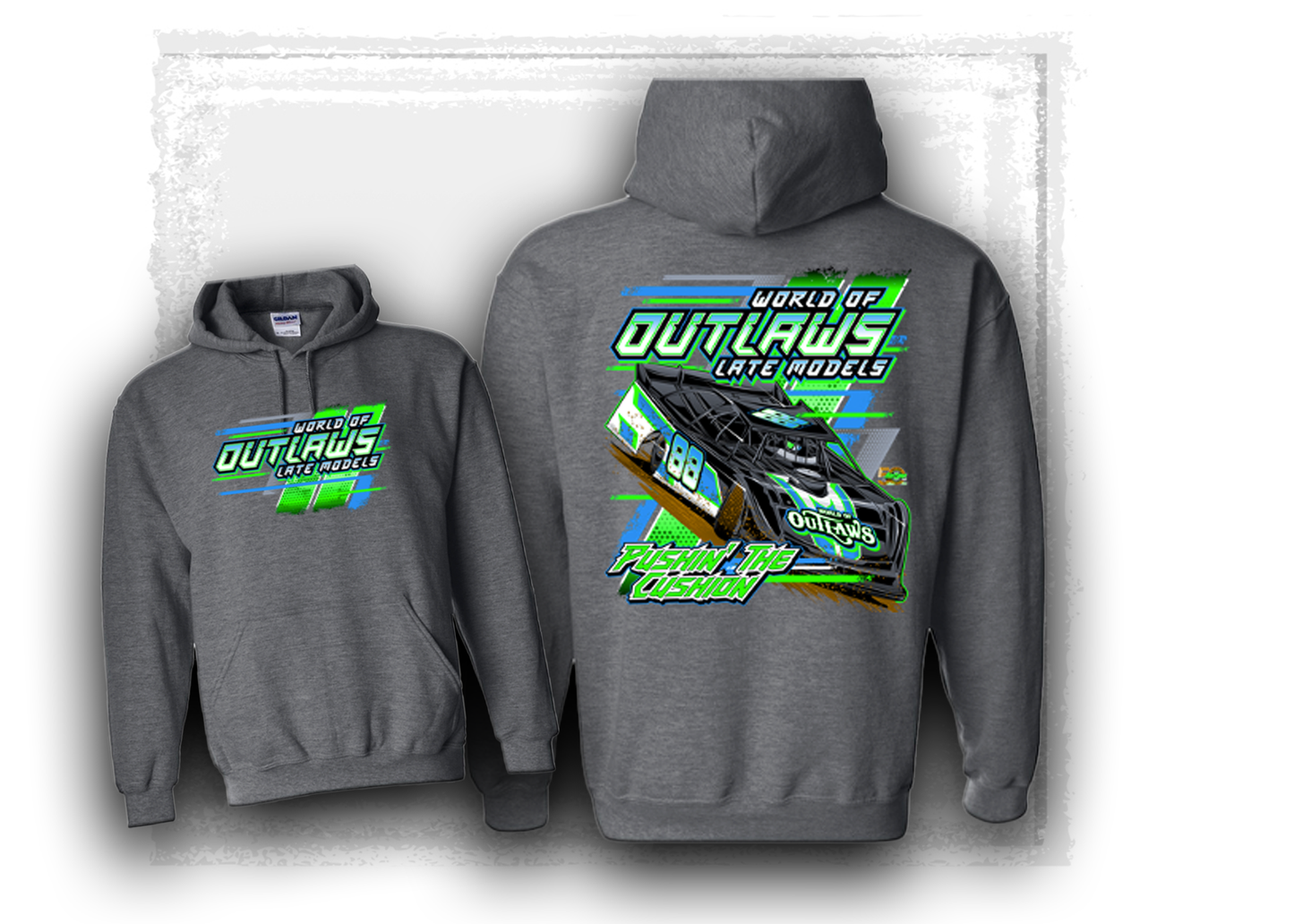 World of Outlaws Late Model Series – Pushin’ the Cushion Hooded Sweatshirt