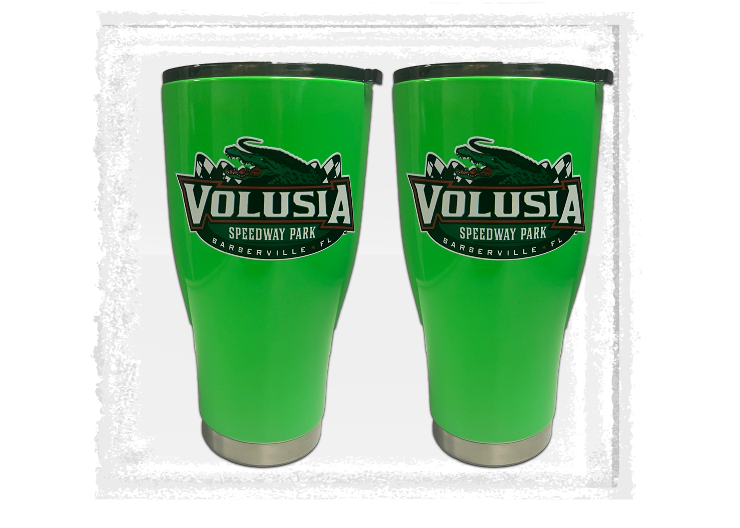 Volusia Speedway Park 30oz Neon Green Tumbler