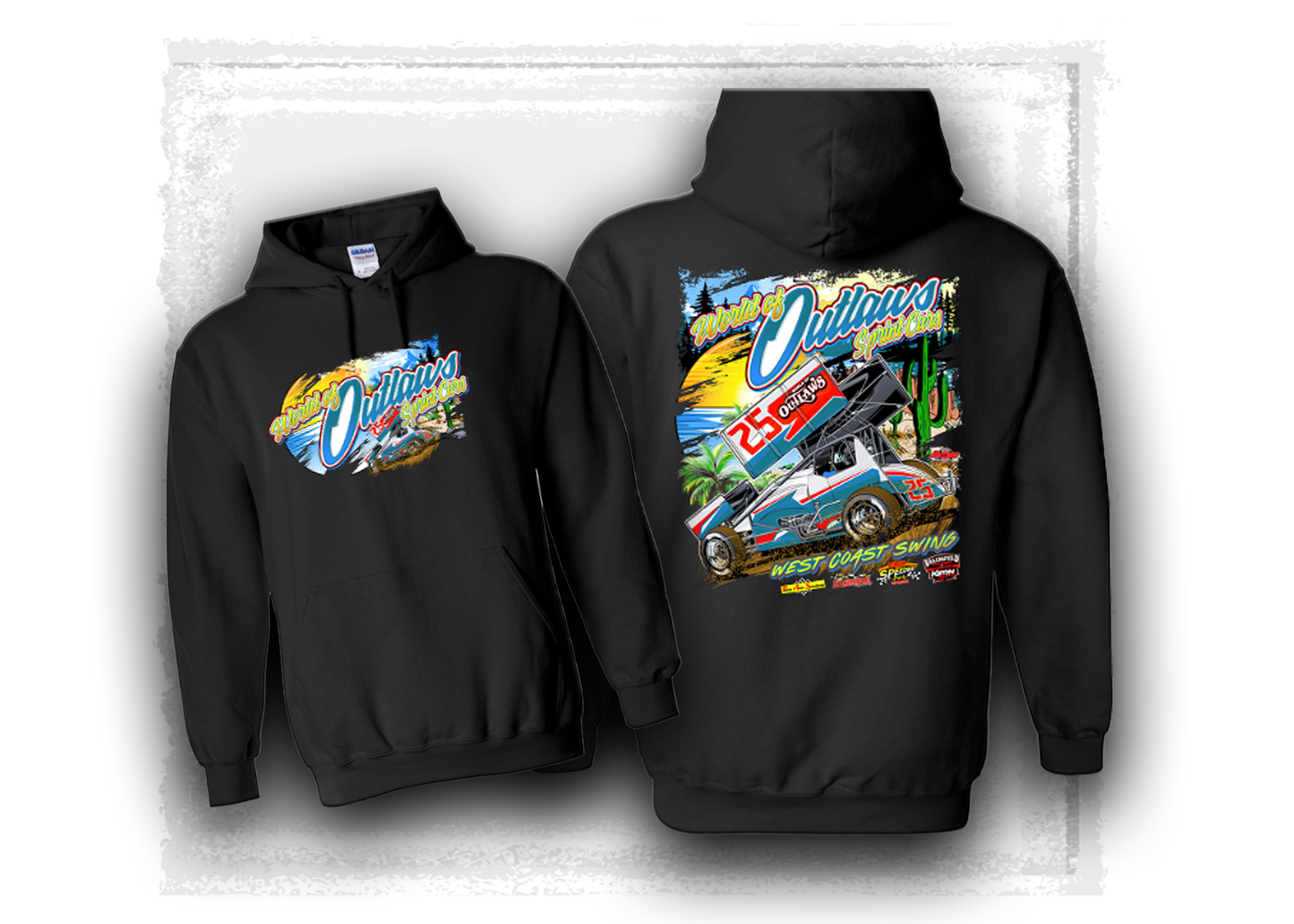 World of Outlaws- Sprint Car Series -West Coast Swing- Hooded Sweatshirt