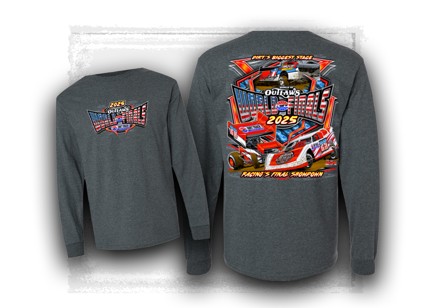 World of Outlaws- World Finals- American Dark Heather Long Sleeve T-Shirt