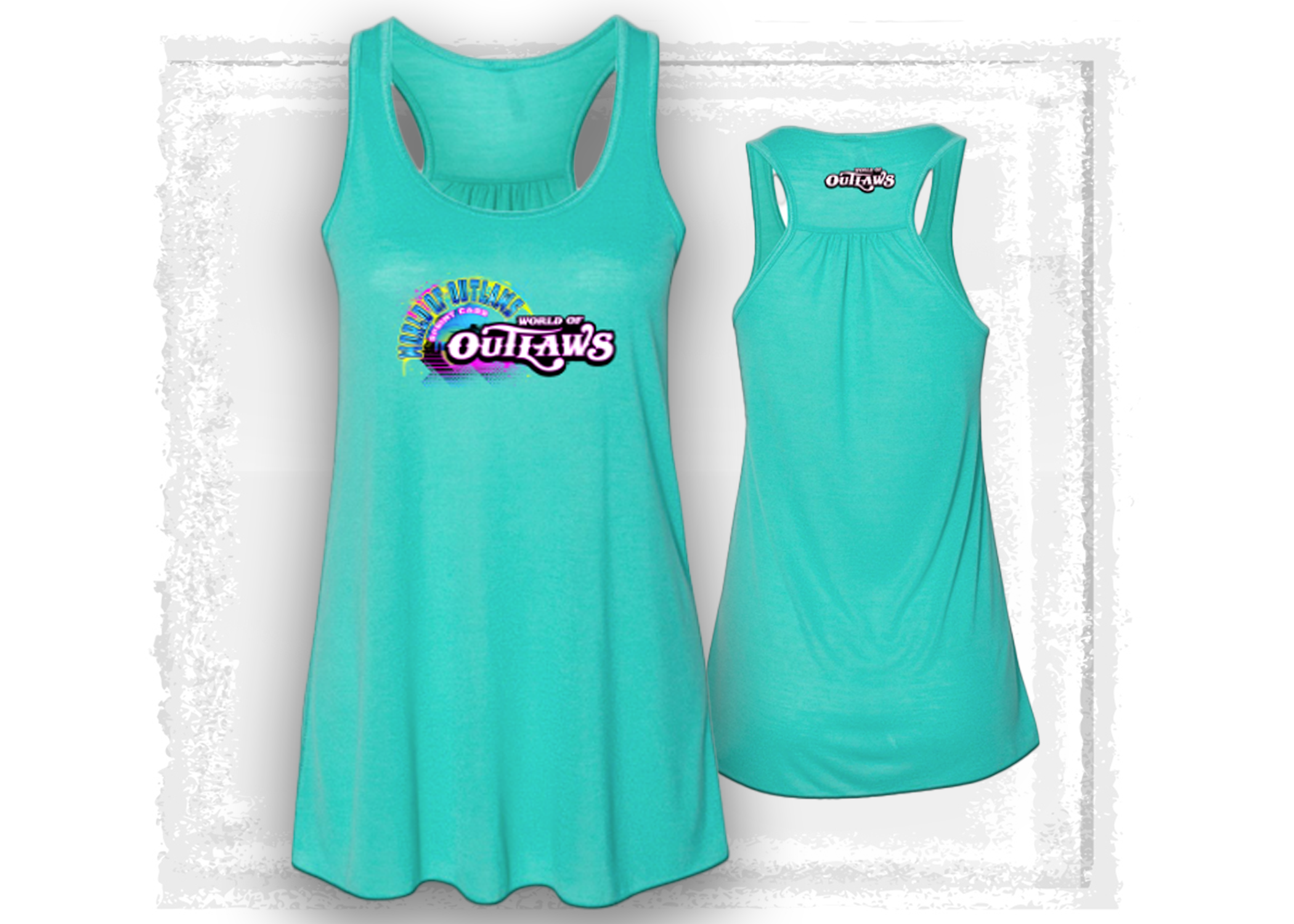 World of Outlaws- Sprint Car Series- Women's Teal Flowy Tank Top