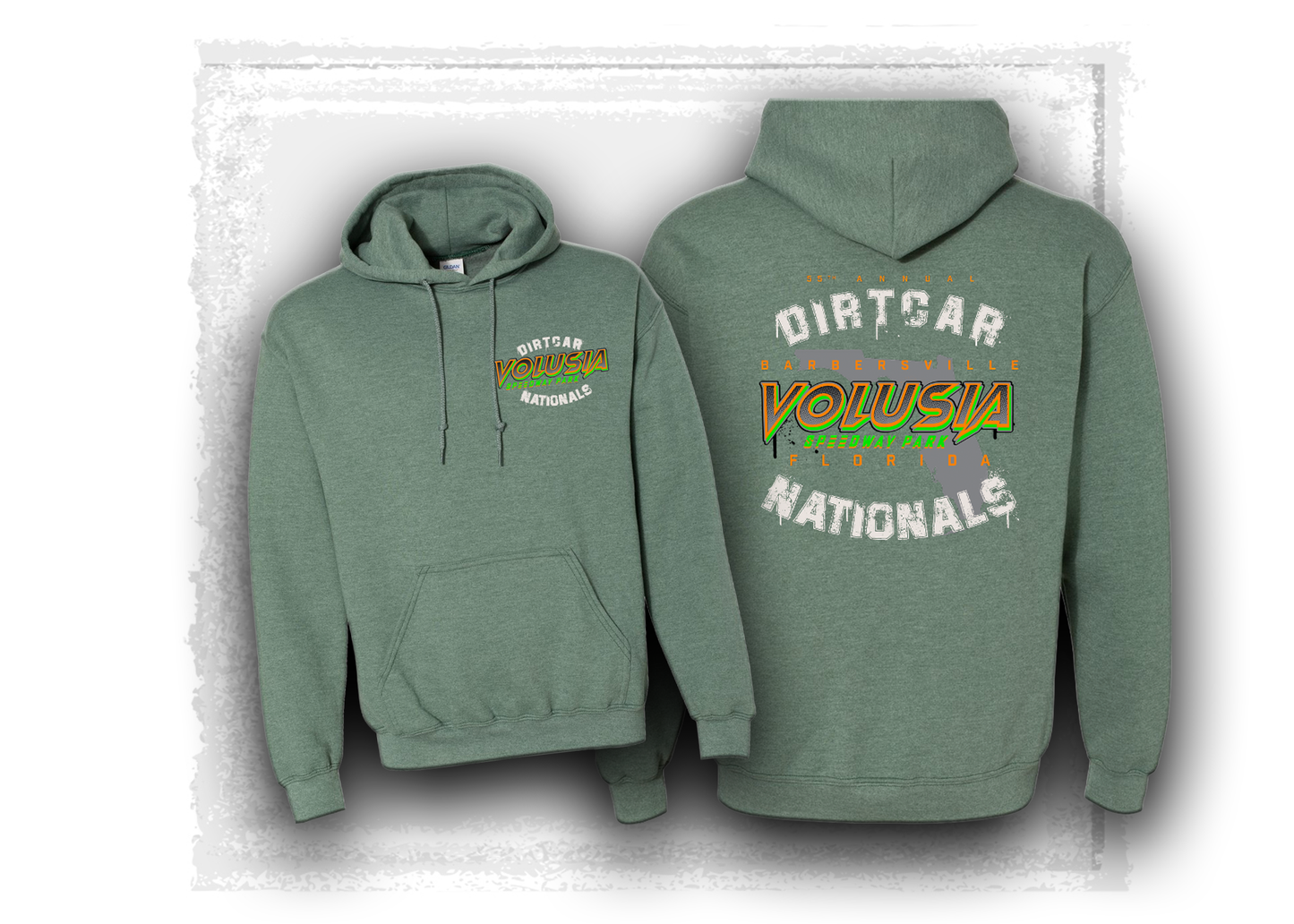 2026 DIRTcar Nationals- Simple State- Hooded Sweatshirt- Dark Green