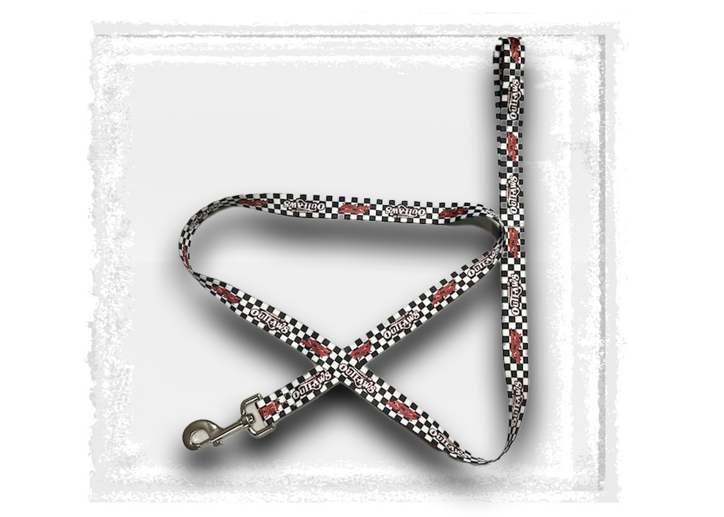 World of Outlaws Black Checker Dog Leash