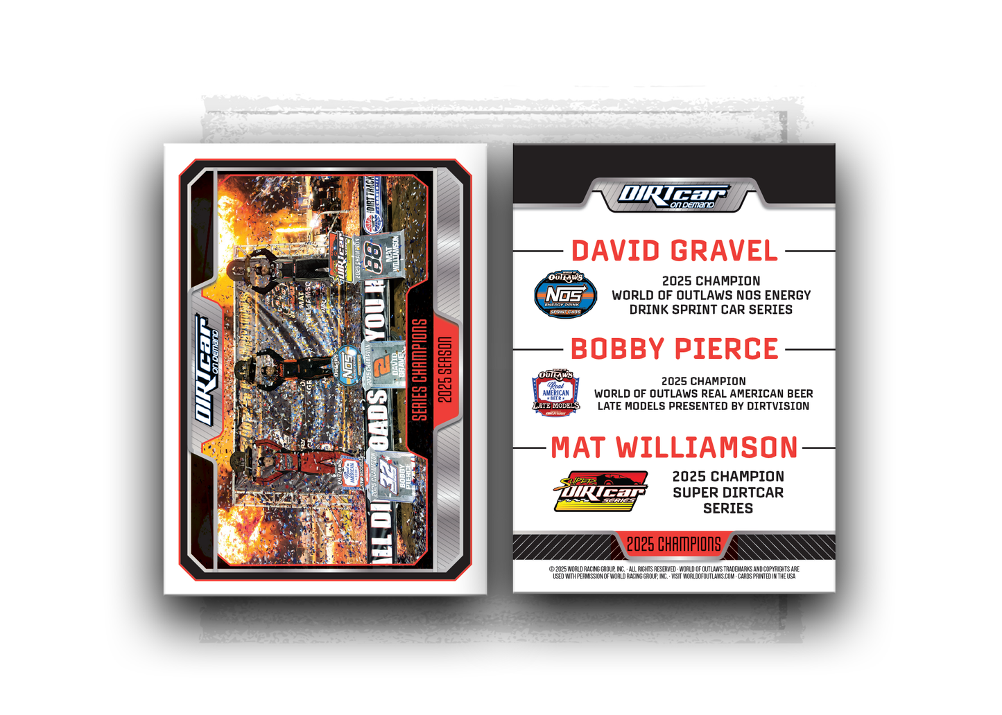 3 Series Champions- Trading card- David Gravel, Bobby Pierce, and Mat Williamson