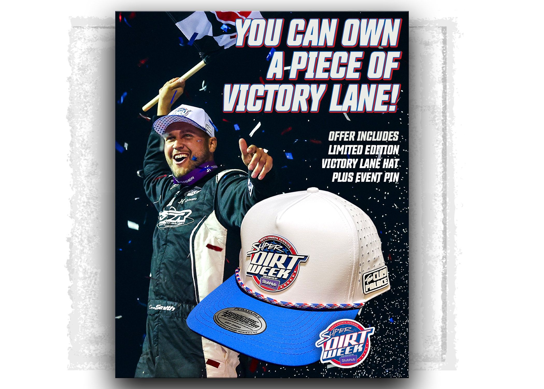 Super DIRTWeek Limited Edition Victory Lane Hat and Event Pin