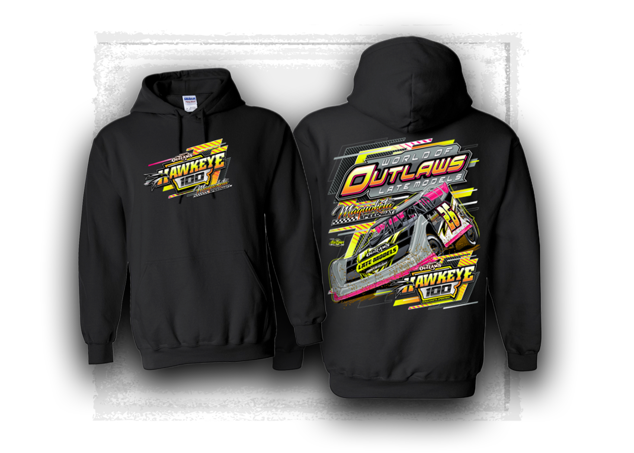 World of Outlaws- Late Model Series- Maquoketa Hawkeye 100- Official Event Hooded Sweatshirt