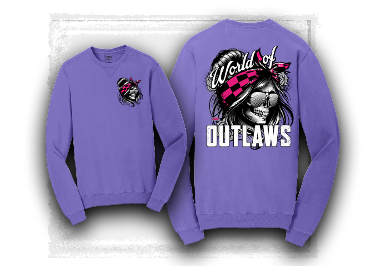 World of Outlaws- Lady Skull Sweatshirt- Amethyst