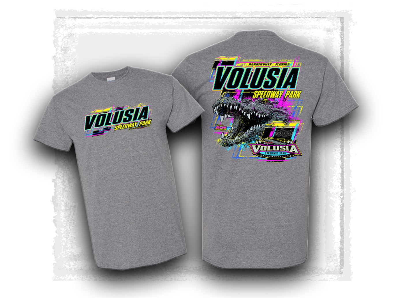 Volusia Speedway Park- Neon Lines- T-Shirt Graphite