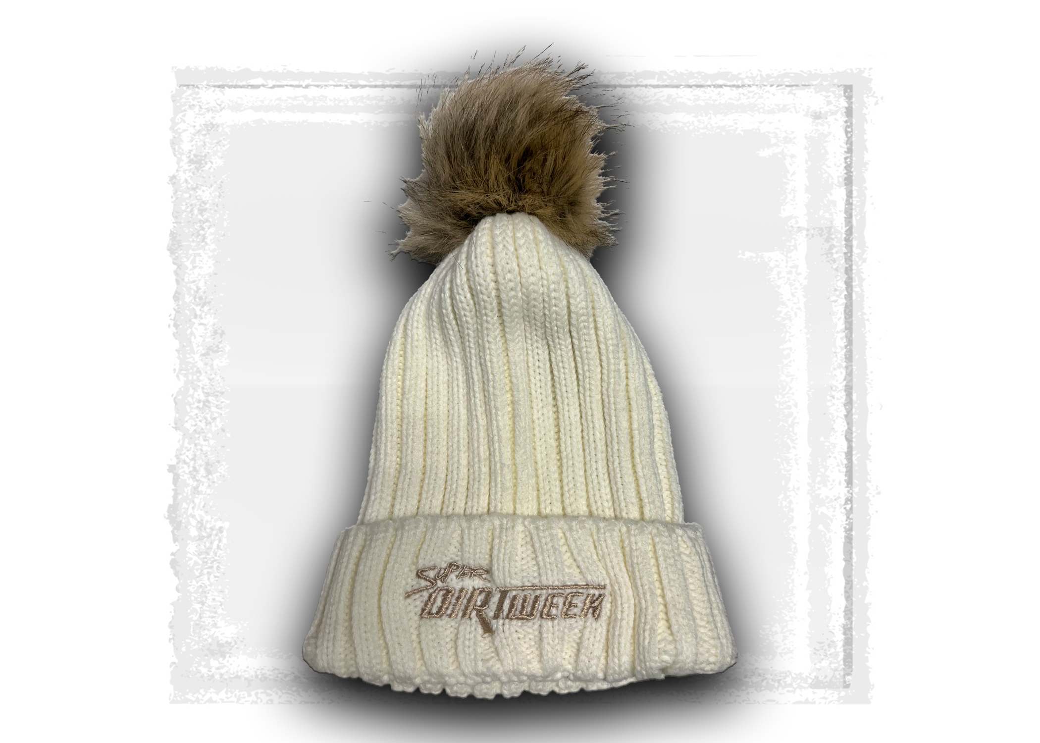 2026 Super DIRTWeek- Timeless Logo Faux Fur Pom Beanie