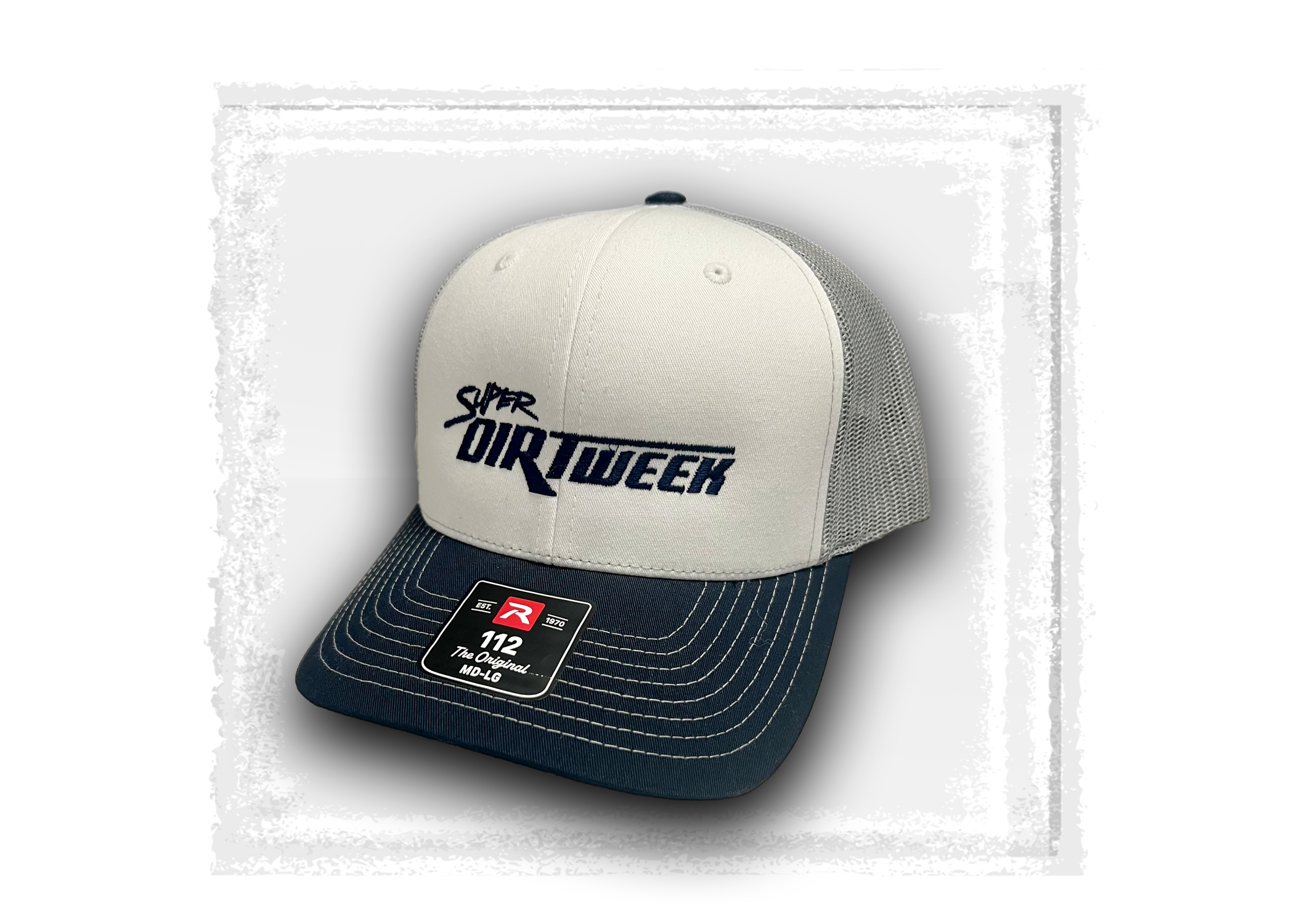 2026 Super DIRTWeek- Navy, White, Grey Snapback Timeless Logo Snapback Hat