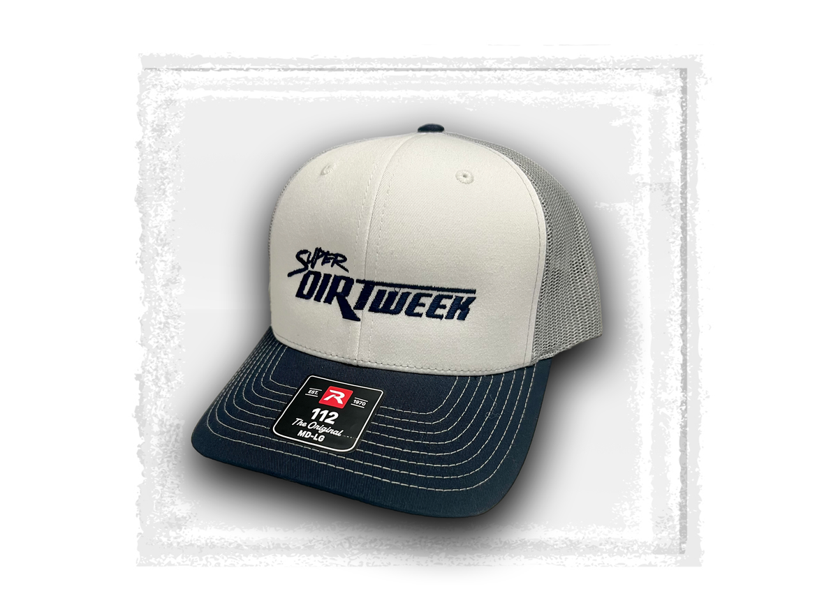 2026 Super DIRTWeek- Navy, White, Grey Snapback Timeless Logo Snapback Hat