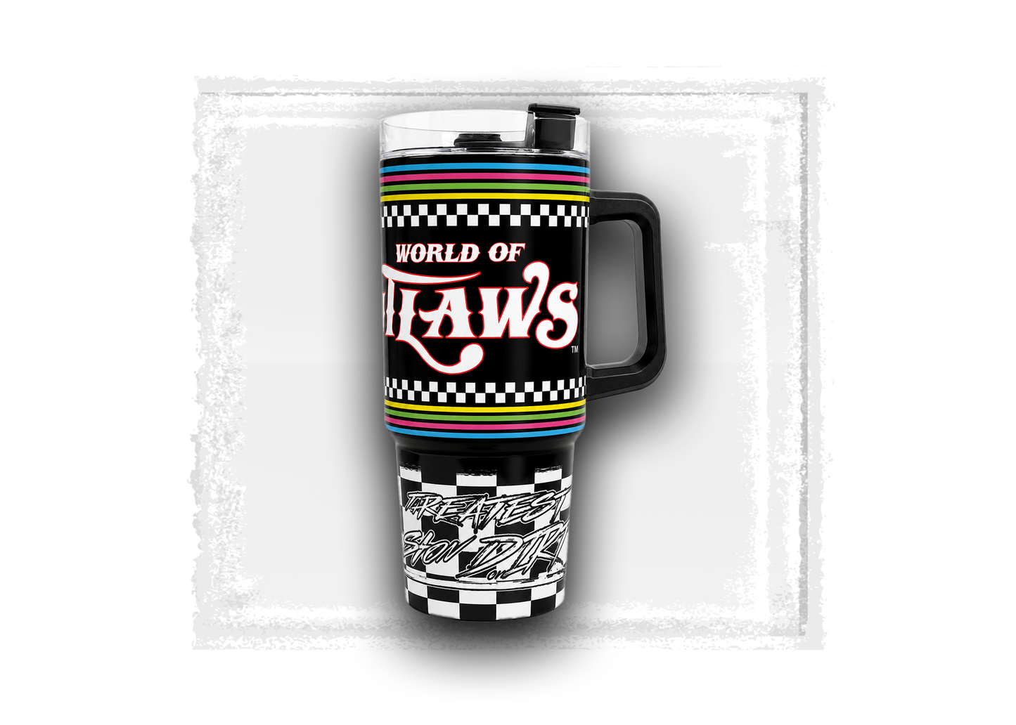 World of Outlaws- Checkered 30oz Tumbler