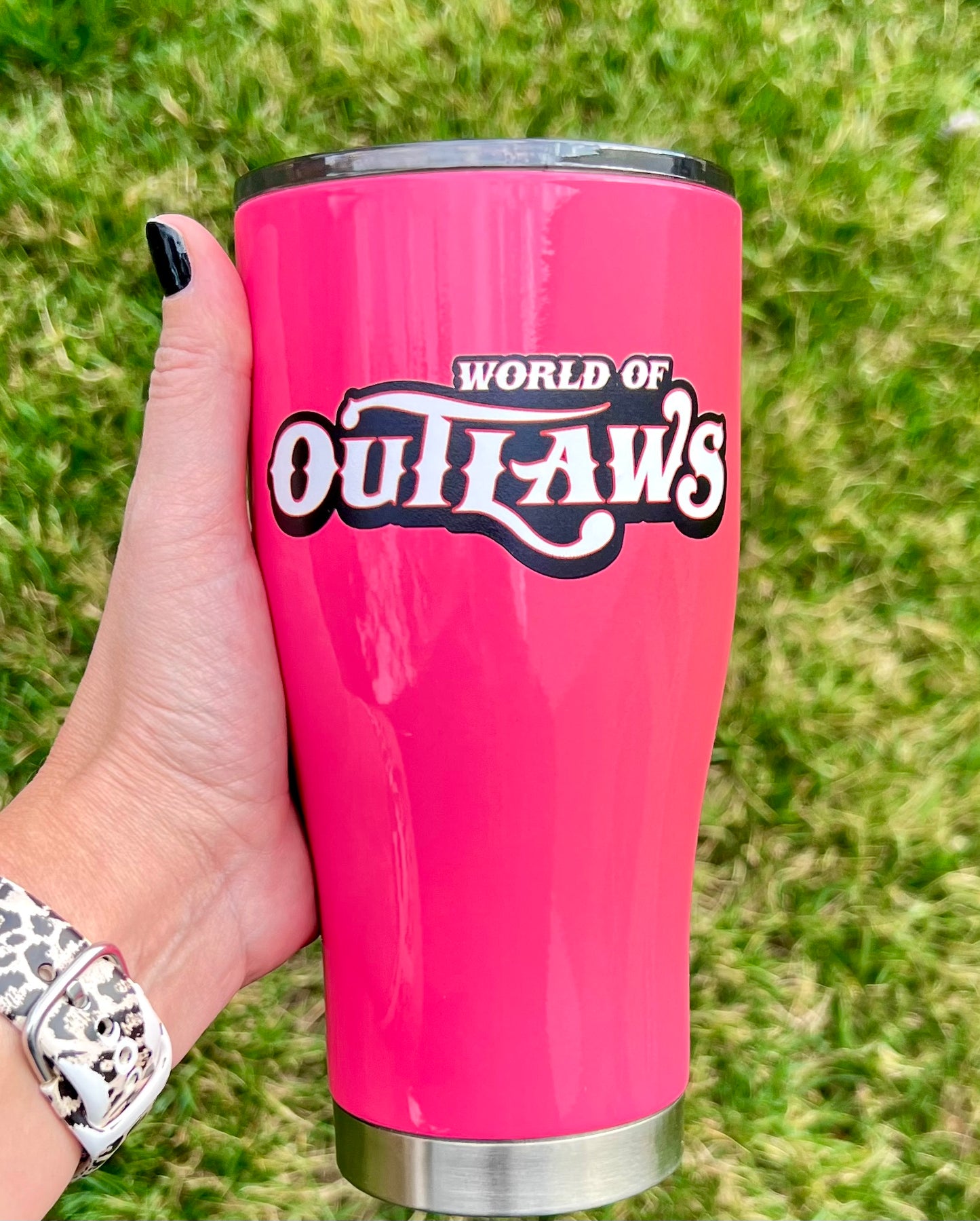 World of Outlaws - 30 oz Insulated Tumbler - Neon Pink