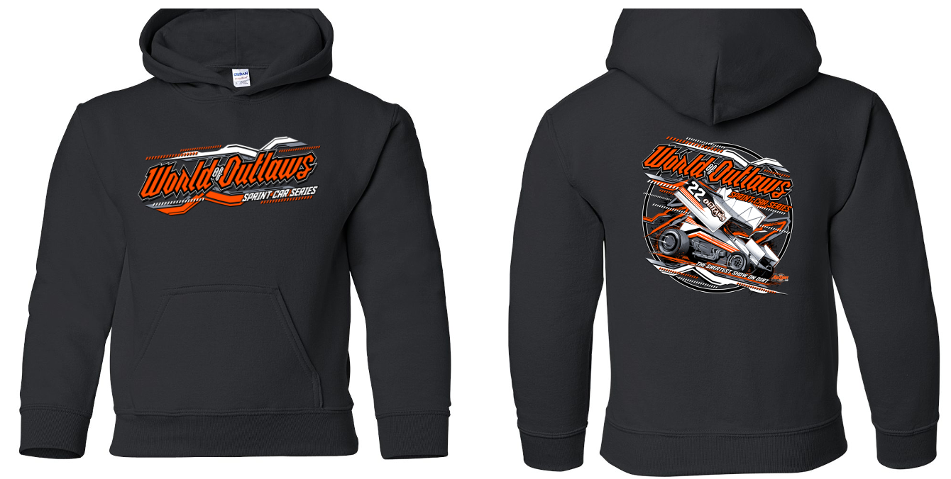 World of Outlaws Sprint Cars - Toddler & Youth Orange Out Hooded Sweatshirt