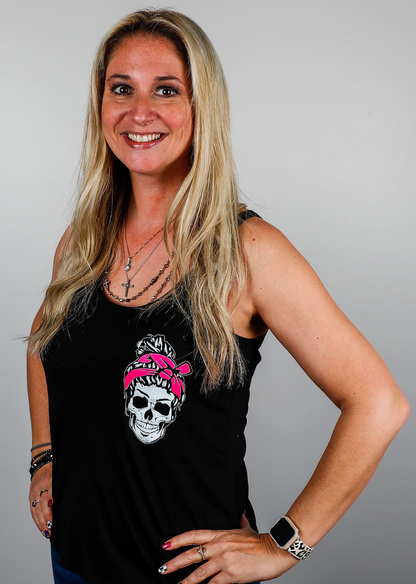 Womens Messy Skull Tank