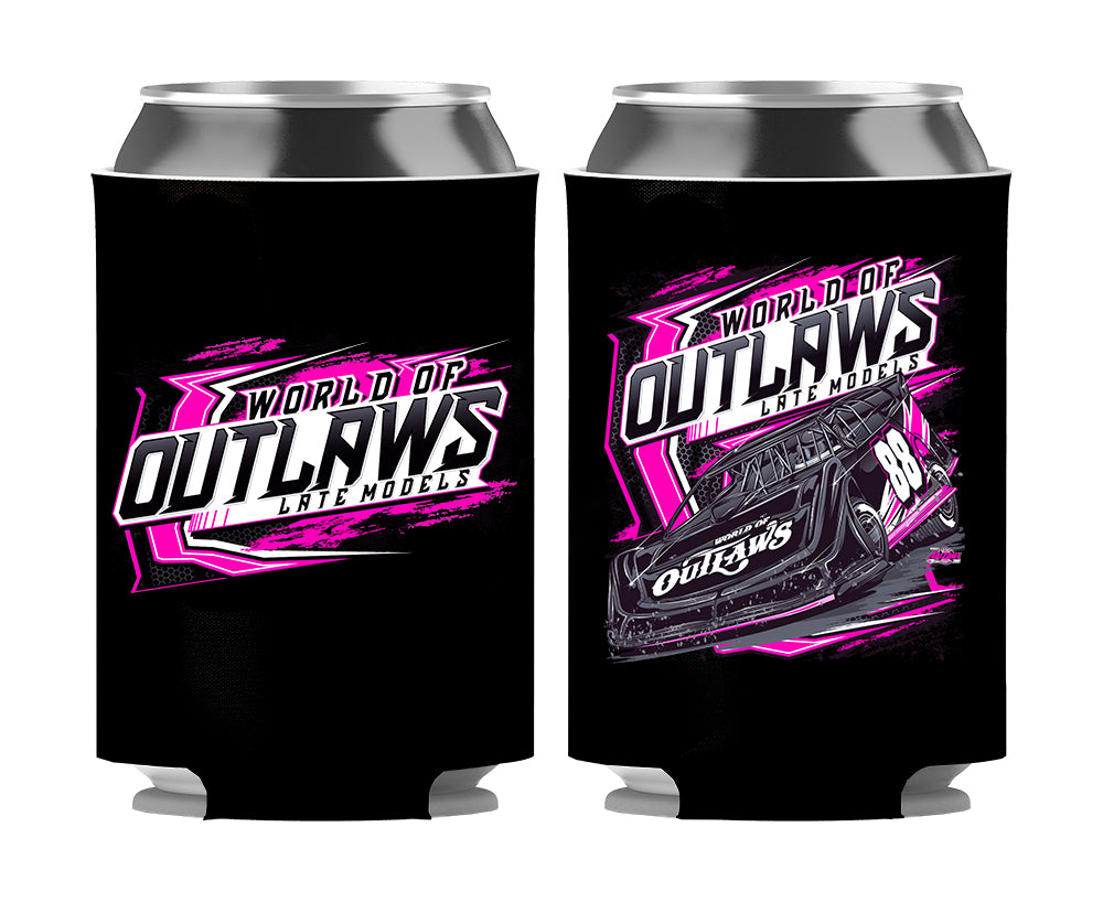 World of Outlaws Late Models - Regular Koozie - Pink