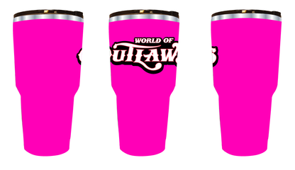 World of Outlaws - 30 oz Insulated Tumbler - Neon Pink