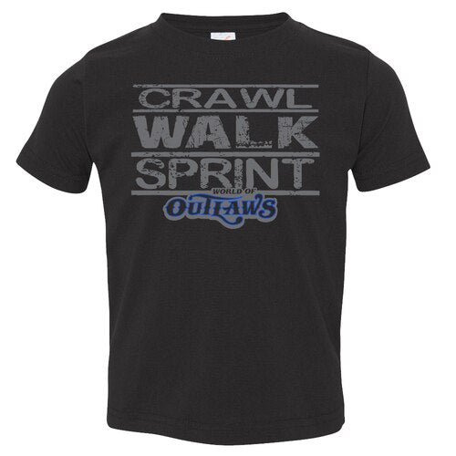 World of Outlaws - Crawl, Walk, Sprint T-Shirt - Blue