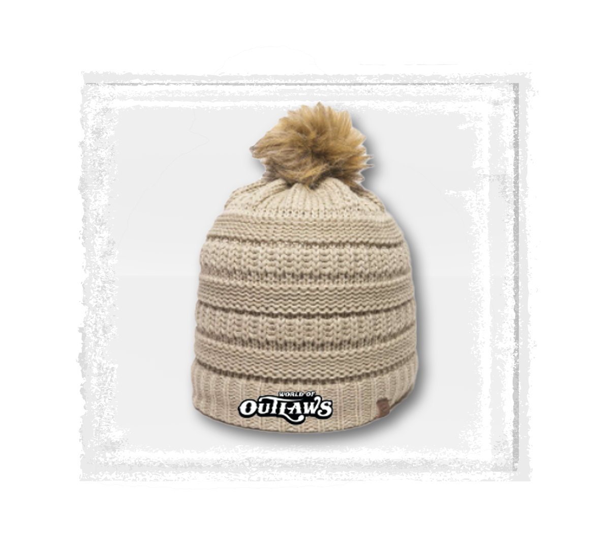 Tan Fur Pom Beanie